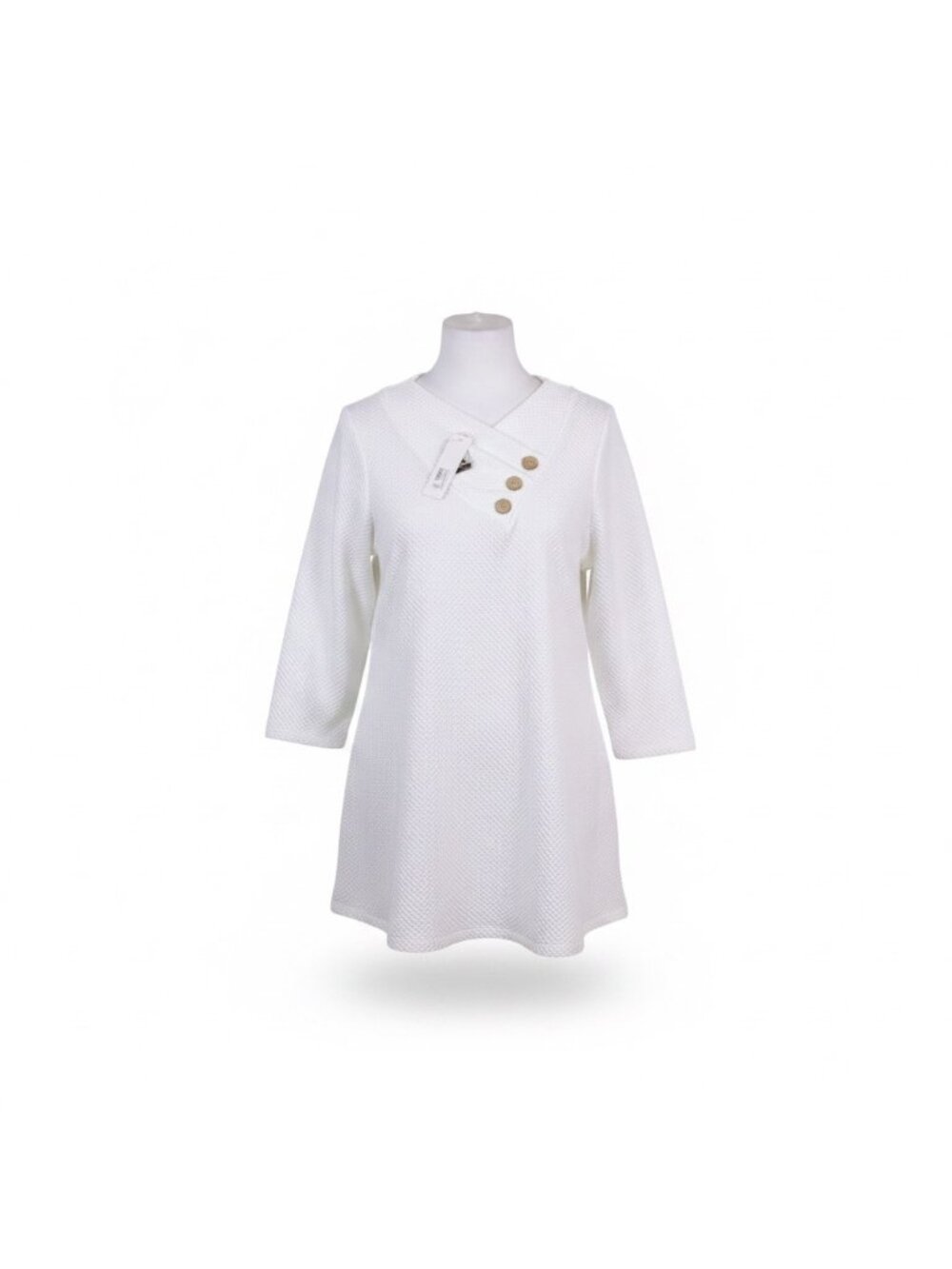 Soft Surroundings Womens White Tunic Top Button Accents Size 3X